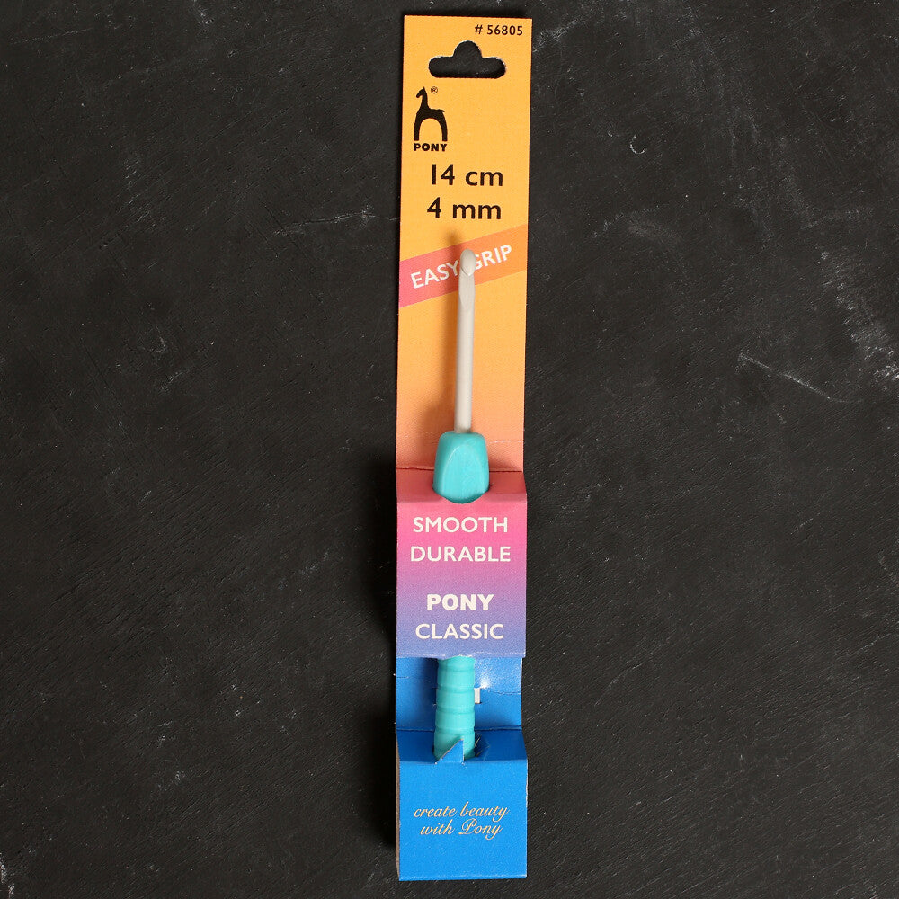 Pony Easy Grip 4 mm 14 cm Mavi Yumuşak Saplı Yün Tığ - 56805